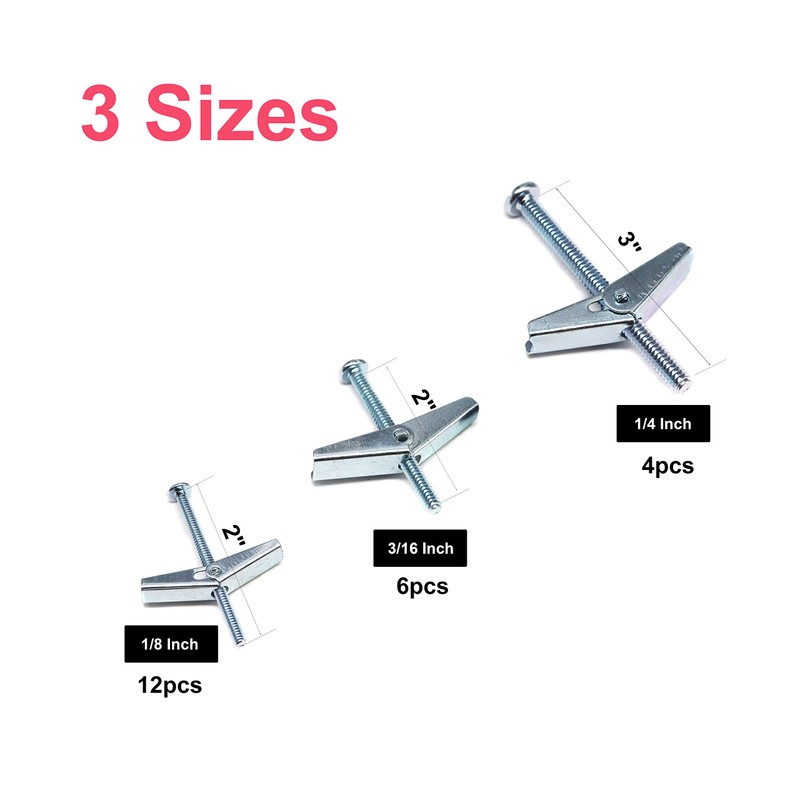 cSeao 22 Pieces Heavy Duty Drywall Ceiling TV Anchors Toggle