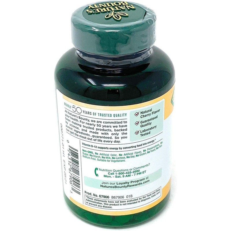 Nature's Bounty Vitamin B-12 2500 mcg, 300 Quick Dissolve Tablets
