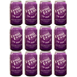 Demi Doux Low Sugar Soda - Low Sugar Soft Drink, No Artificial Sweeteners (Grape, 12-pack)
