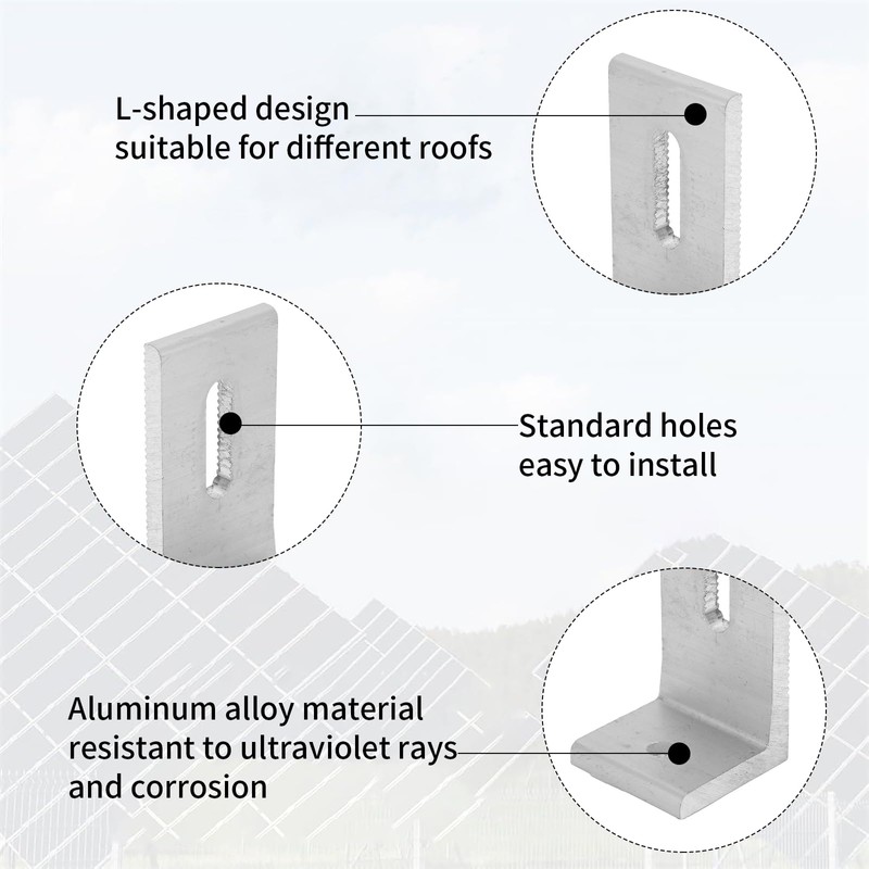 L Foot Solar Mount,Aluminum Alloy Photovoltaic Solar Panel Mounting L