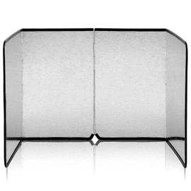 Honeydak Splatter Guard Stained Glass Supplies 39.37 x 16.14 Inch Galvanized Sheet Grinder Splatter Screen Foldable Anti Splash Guard 4 Sided Protector with Power Cord Notch for Glass Grinding Machine