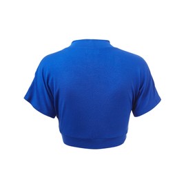 LL WSK1785 Womens Short Sleeve Cropped Bolero Shrug Open Cardigan S Royal_Brite