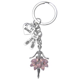 Sudaporn Dance Gifts for Women Girls Birthday Christmas Party Decorations for Sister Daughter Granddaughter Ballerina Dance Keychain for Wife Girlfriend Dancer Bag Accessory for Dancer Mates Friends