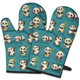 Panda Oven Mitt for Womens,Kitchen Gloves for Chef Baking Cooking Grilling BBQ