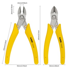 KATA 2Pack Micro Wire Cutters For Electronics Flush cutters, 6 Inch Precision Micro Cutters for Cut Precision Electronics, Jewelry, Soft Copper Wire, Cables