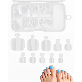 JUKOTA 200 Stück Künstlich Zehennägel Kit,10 Größen Falsche Zehennägel zum Aufkleben Half Cover Acryl Künstlich Fußnägel Tips Falsche Toe Nagel mit Box für Damen Frauen Nagelkunst DIY