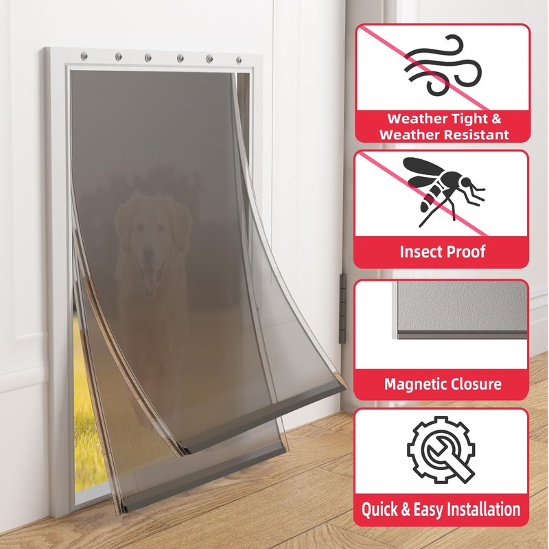 2PACK Extra Large Dog Door Replacement Flap with Screws,Doggie Door