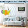 Geevon Atomic Clock with Indoor Outdoor Temperature–10.8'' Self-Setting Digital Wall