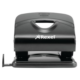 Rexel Value 2 Hole Black Metal Punch 20 Sheet Capacity