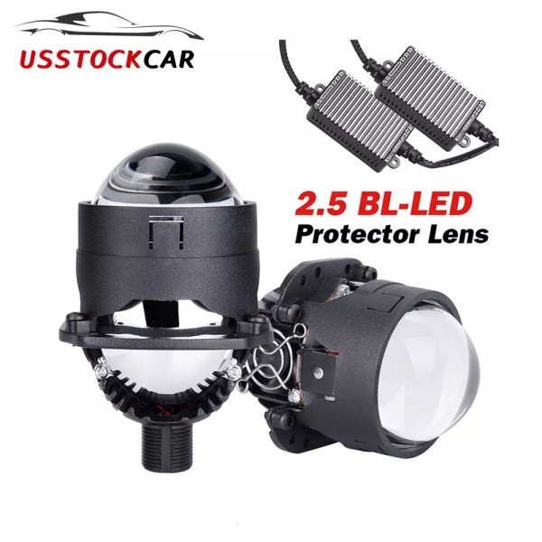 Usstockcar H4 H7 9005 9006 2.5 Inch Bi LED Projector