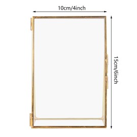 Haofy Marco de Fotos de Latón Y Vidrio, Marco de Mesa de Estilo Vintage con Cubierta de Vidrio de Tira de Metal Y Base en ángulo, para Imágenes, Recuerdos de Arte, Recuerdos(#1)