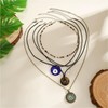 Evil Eye Necklace Boho Layered Necklace for Women Pendant Beaded