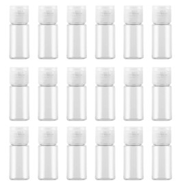 24Pcs 15ml/0.5oz Clear Plastic Flip Cap Bottles Empty Squeeze Travel Bottles with Flip Cap Mini Refillable Travel Size Sample Containers for Lotion Shower Gel Toiletries