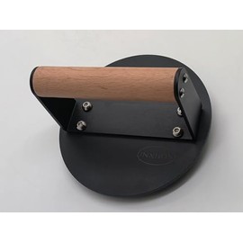 JNXHON Kitchen Tools Smashed Burger Press 2 lbs Heavy-Duty Smash Bacon Press Equipped with Heat-Resistant Wooden Handle (6INCH)