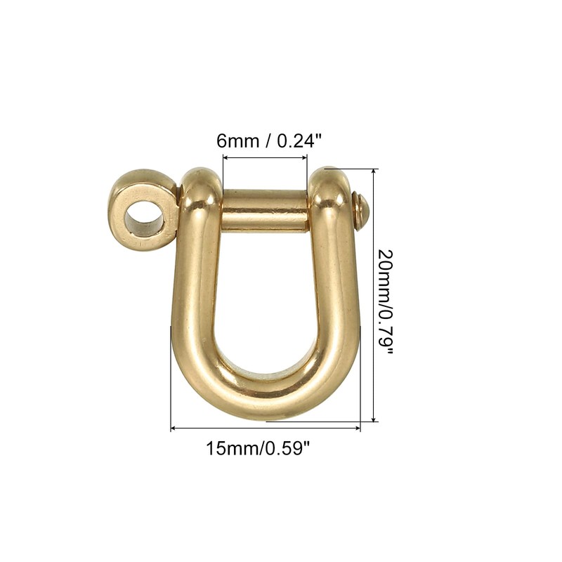 PATIKIL D-Ring Shackles, 3 Pieces 1/4 Inch Inner Width Solid
