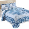 Collections Etc Eden Floral Patchwork Scalloped Edge Quilt