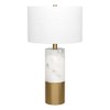 Henn&Hart 13" Marble/Brass Marble/Metal/Fabric Table Lamp