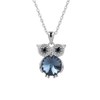 Owl Necklace for Women Girls 925 Sterling Silver Blue Birthstone