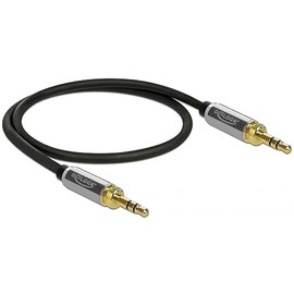 DELOCK Jack Cable 3.5mm 3 Pin Male to Male with Screw Adapter 0.5m