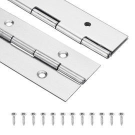 uxcell Piano Hinge, 14" Stainless Steel Continuous & Piano Hinges 2" Open Width 0.06'' Thick Heavy Duty Piano Hinges with Screws for Piano, Cabinets, Doors, Silver
