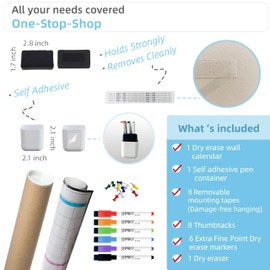 JJPRO Dry Erase 4 Month Wall Calendar - 38x26 Inches - Blank Undated 4 Month Dry Erase Calendar for Wall-Premium Laminated Whiteboard Planner-Reusable 4 Month Jumbo Office Calendar