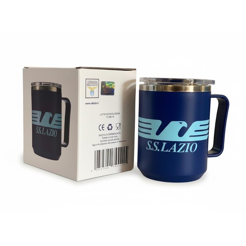 SS Lazio Tazza Acciaio Termica Prodotto Ufficiale, blu