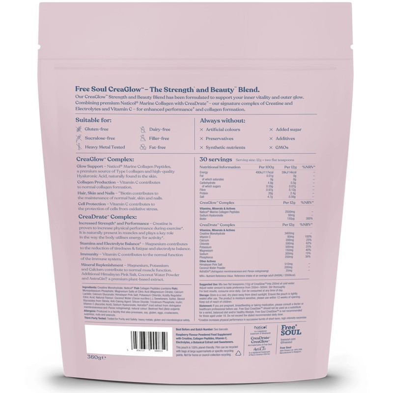 CreaGlow™ Naticol Marine Collagen + Creatine Monohydrate + Electrolytes Powder