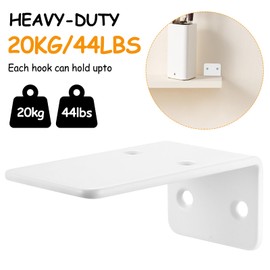 Pack of 2 Shelf Brackets, Invisible Shelf Brackets & Supports, 9 cm Heavy Duty Shelf Bracket, White Floating Wall Mount Shelf Bracket, Floating Shelf Support for Shelves