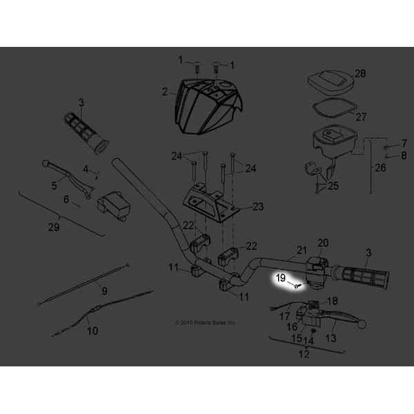 Polaris ATV Brake Lever Bolt, Left, Genuine OEM Part 0450807,