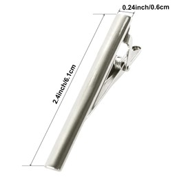Kcmell Tie Clip for Men, Classic Tie Clip Men Tie Pin, Long Styles Tie Bar Clip Square Edges Men's Tie Clips for Business Anniversary Wedding and Daily Life (Steel Colour)
