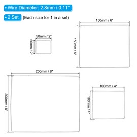 PATIKIL Dream Catcher Rings Set, 2 Set 4 Sizes Metal Square Shape Macrame Wreath Floral Ring Hoop for Home DIY Craft Wedding Wall Hanging Decoration, Silver