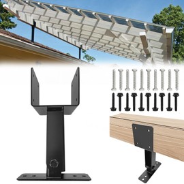 ITEVE.GD Roof Riser Bracket Kit,Adjustable Angle Roof Riser for 4 x 4 or 6 x 6 Lumber,Metal Roof Riser Beam Bracket for Outdoor Pergola,Porch,Log Cabin W/Hardware - 1Pack…