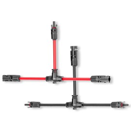 Cleqee MC4 Connector T/Y Type Parallel Connection Solar Panel Plug 10AWG MMF + FFM Branch Waterproof UV Resistant 1 Pair (T10086-1)