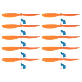 sourcing map Plastic Propeller, Propeller Props Blade with Hooks Helicopter Kit 5" Fold Resistant for STEM Activities Powered Airplanes DIY Science(Orange, Pack of 10)