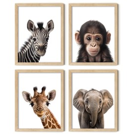 Elarta Animal Wall Art Safari Nursery Wall Decor Prints (8x10 UNFRAMED) Nursery Wall Art Baby Nursery Decor, Jungle Nursery Decor, Safari Nursery Decor for Boys
