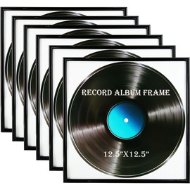Memory Keeper Record Album Frame, 6 Pack, 12.5x12.5 Inch High Glossy Frame, Made to display vinyl LP album covers, Fit the album artwork, set of 6pcs