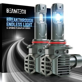 BEAMTECH 9005 Light Bulbs, G-XPower Chips HB3 Fog Light Bulb 500% Brighter 6500K Xenon White Plug and Play, Pack of 2