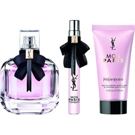 YVES SAINT LAURENT Mon Paris 3 Pcs Gift Set For Women: 3 Oz Eau De Parfum Spray + 0.33 Mini Eau De Parfum Spray + 1.6 Body Lotion - HARD GIFT BOX