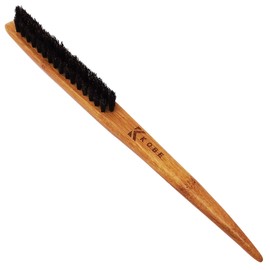 Kobe Bamboo Back Combing Brush - Teasing Brush for Long Hair - 100% Natural Boar Bristle Hair Brush - Ideal for Smoothing & Detangling - Bamboo Hair Brush For Professional Stylists, Salons & Home Use