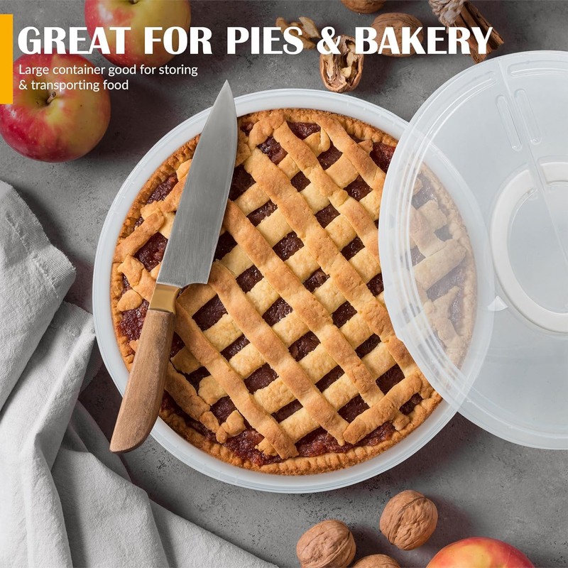 Mission Gallery 2 Pack Plastic Pie Carrier with Lid and