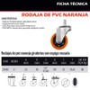 DOGOTULS ZF5193 Rodaja de PVC Naranja Giratoria con Espiga Roscada