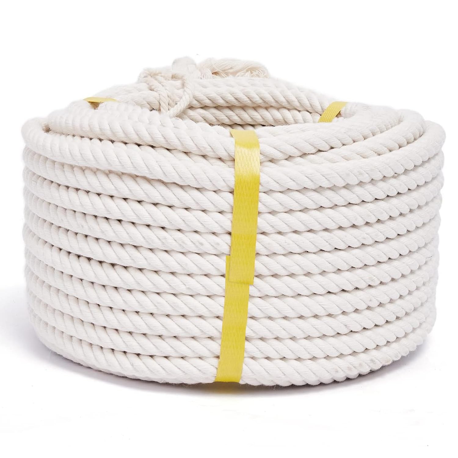 Natural Cotton Rope 1/2 Inch x 100 Feet, 4-Strand Twisted Cotton Rope ...