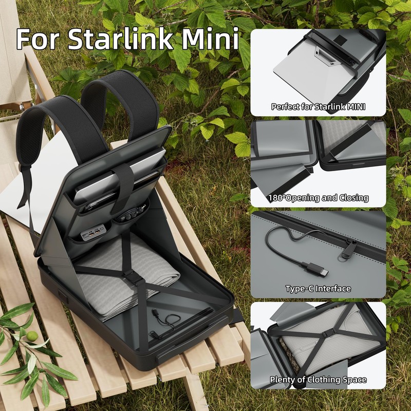 DAIERTEK Starlink Mini Case Hard Shell Starlink Mini Backpack for