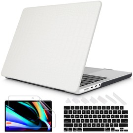 Metron for M4 MacBook Pro 14 Case 2024 A3112 A3401 A3185 M3 A2918 A2992 M1 A2442/M2 A2779 (2021/2023), Leather Hard Shell Cover for MacBook Pro 14.2" Pro/Max, White Leather
