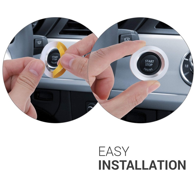 kwmobile Start/Stop Button Ring Frame and Cover Compatible with Land