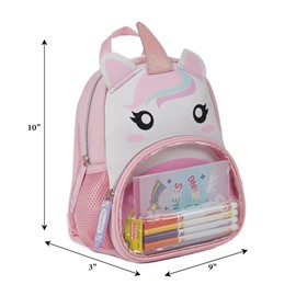 Crayola Neoprene Unicorn Mini Backpack for Girls & Toddlers Markers & Notepad, 10 inch, Pink