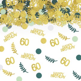 Gold and Green Confetti Birthday Decoration 07