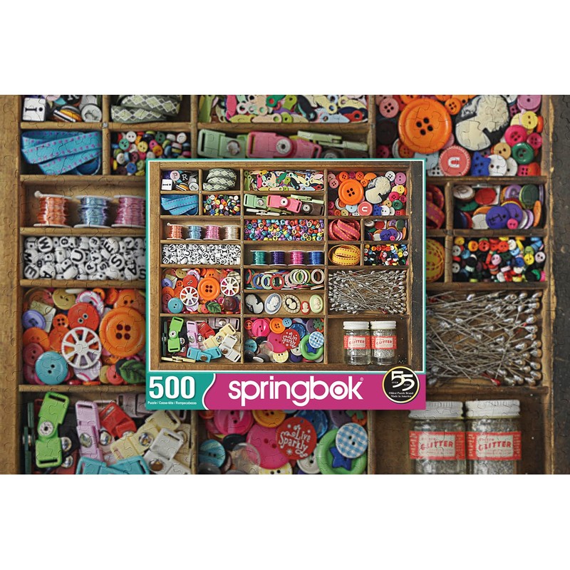 Springbok's 500 Piece Jigsaw Puzzle The Sewing Box, Multi