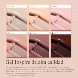 modelones Kit de Esmalte de Uñas en Gel - 6 Colores Otoño Invierno Rosa Nude Conjunto de Esmalte en Gel Tonos de Piel Marrón Neutro Kit de Uñas en Gel