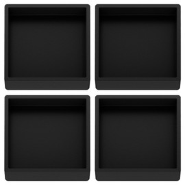 Furniture Coasters Caster Cups Rubber 2.5 inch Square no Slip Pads Furniture Leg Protectors-for Hardwood Floors (4, Square Black)